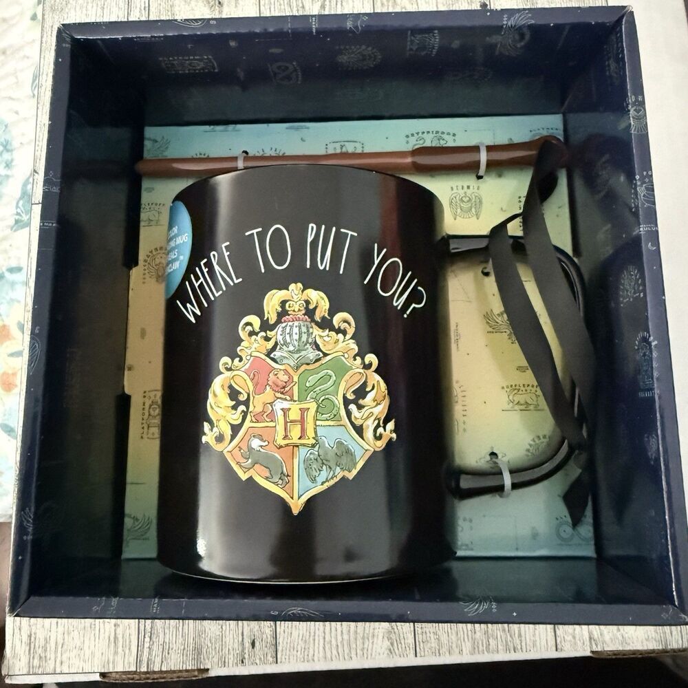 Rae Dunn Harry Potter WHERE TO PUT YOU Reveals RAVENCLAW Color Changing Mug Wand